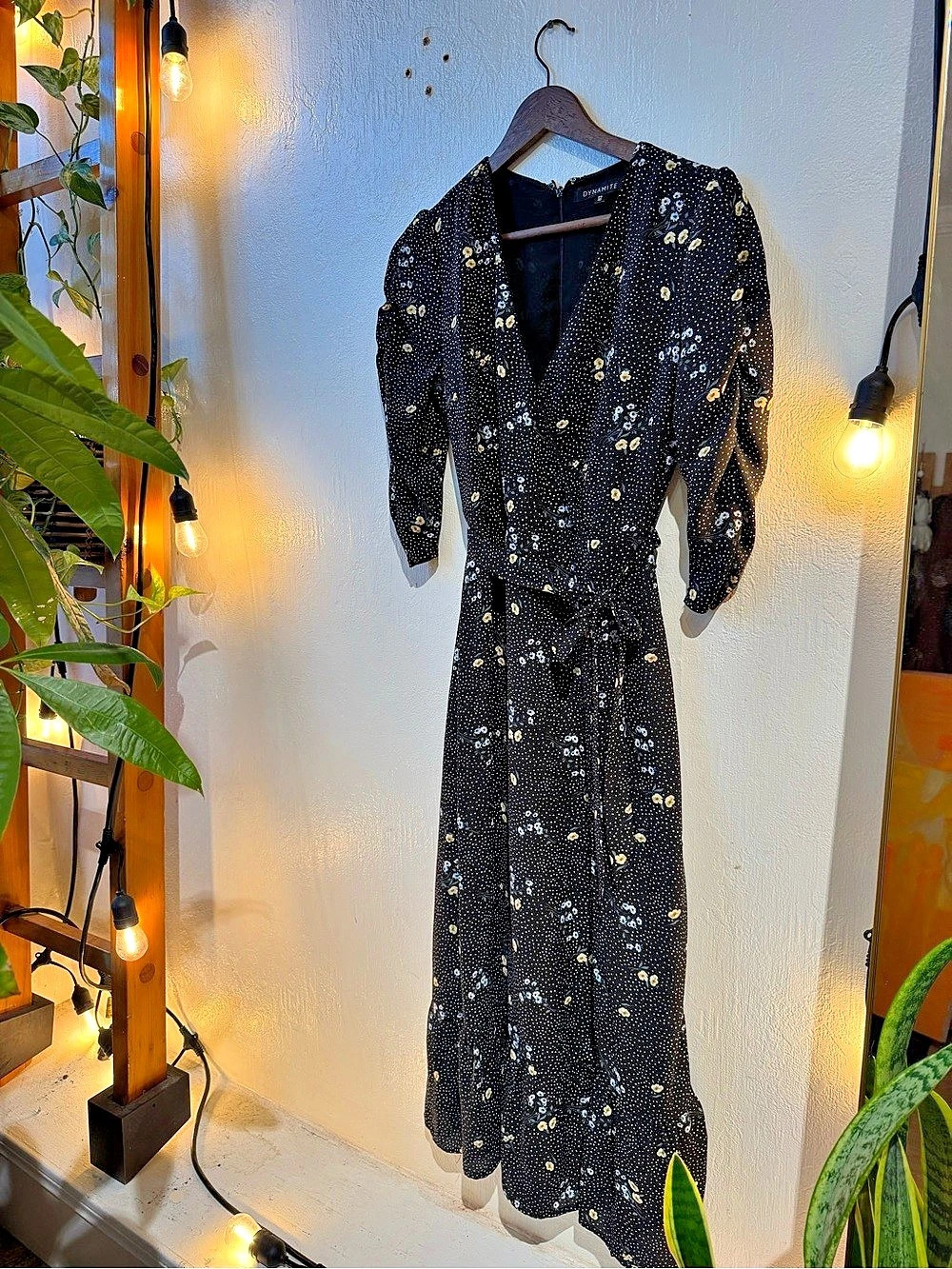 Dynamite Floral Maxi Dress in Black Like New